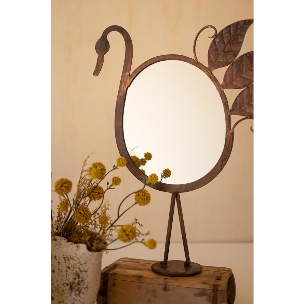 Iron Swan Table Top Mirror