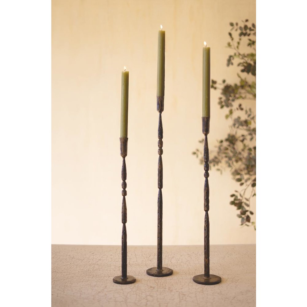 Set of Three Tall Taper Candle Stands