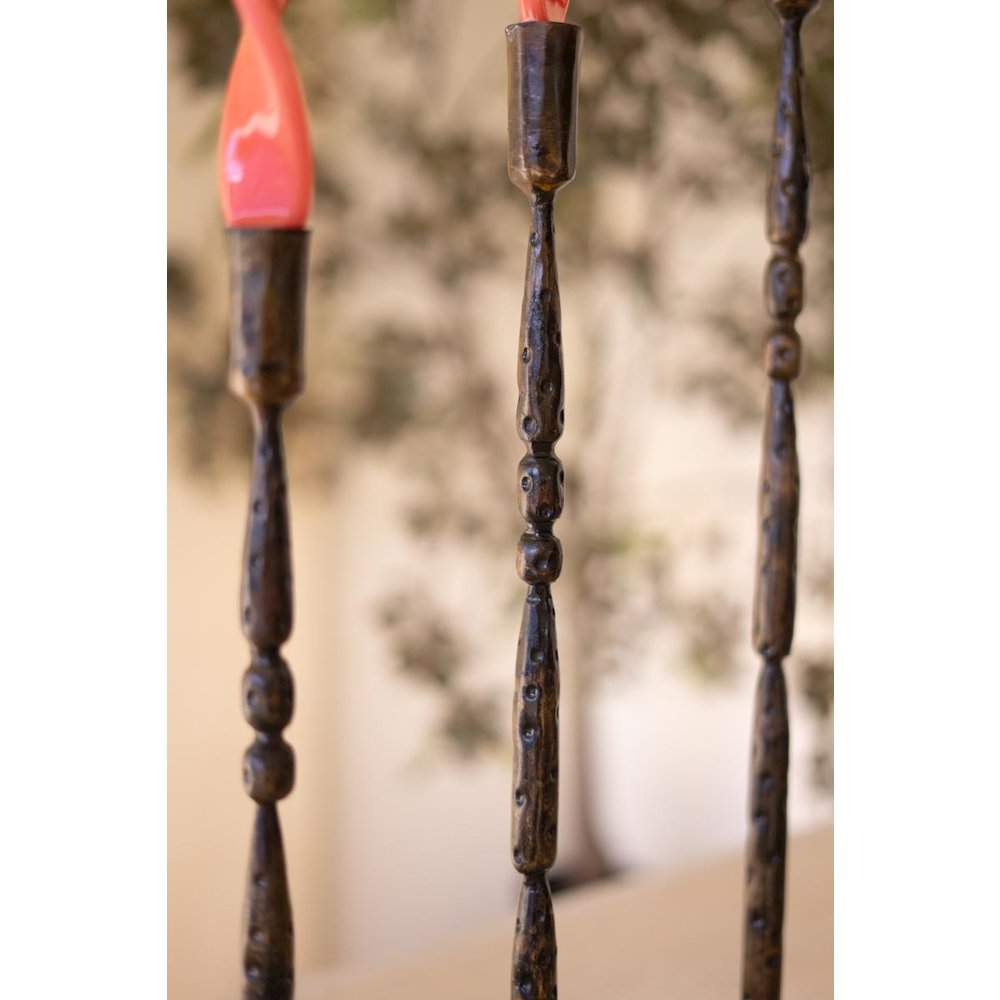 Set of Three Tall Taper Candle Stands