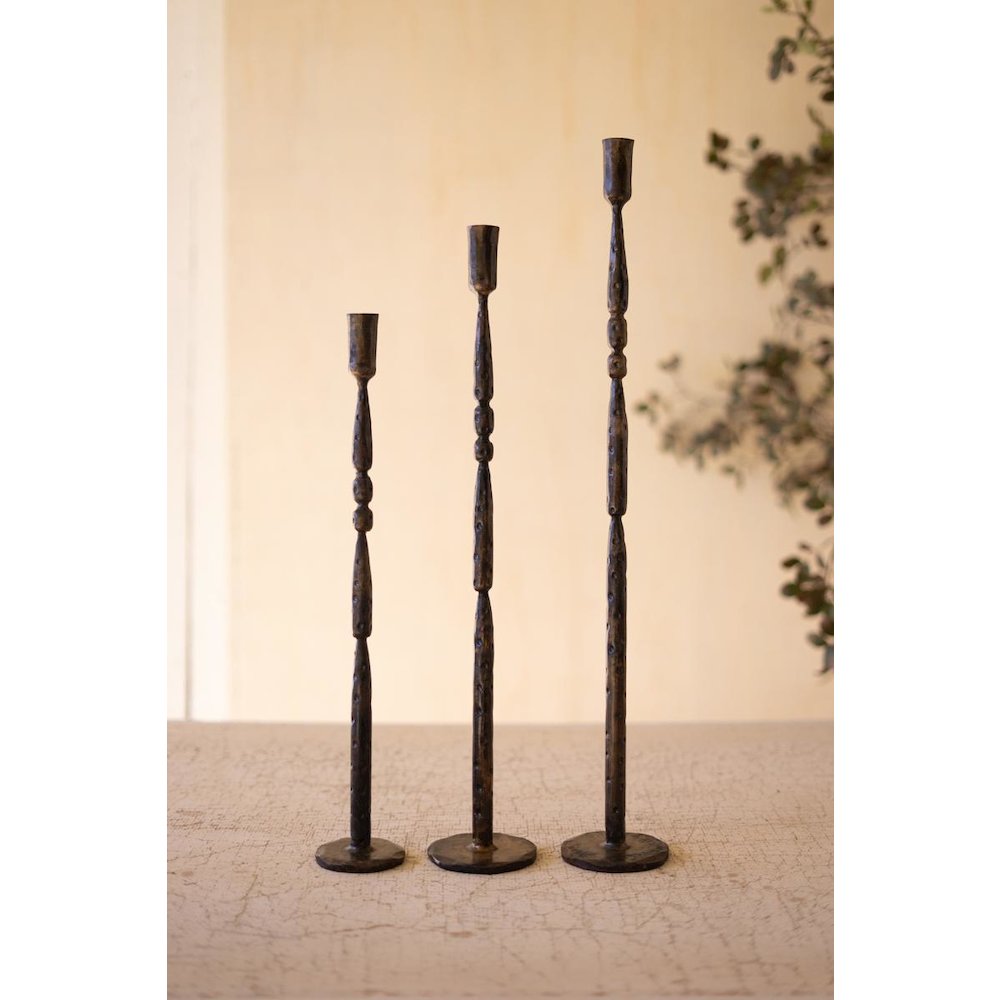 Set of Three Tall Taper Candle Stands