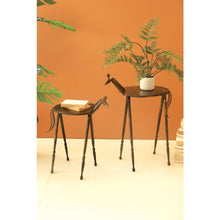 Set of Two Iron Horse Accent Tables