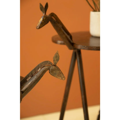 Set of Two Iron Horse Accent Tables