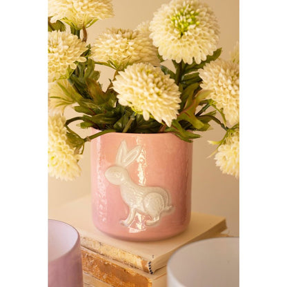 Set Of Three Colored Glass Bunny Vases