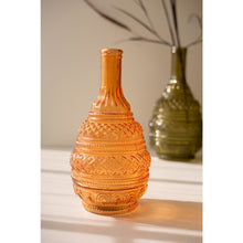 Set of Two Pressed Glass Vases - One Each Color