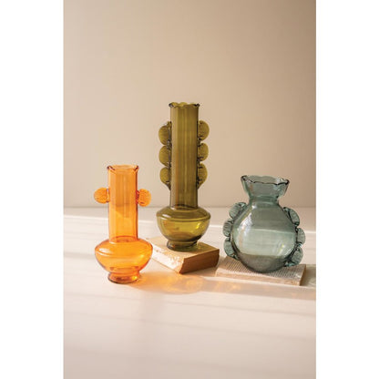 Set of Three Funky Glass Vases - One Each Design
