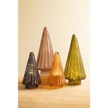 Set of Four Glass Christmas Trees - Multi Color