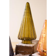 Set of Four Glass Christmas Trees - Multi Color