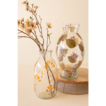 Set of Two Glass Vases with Natural Flowers