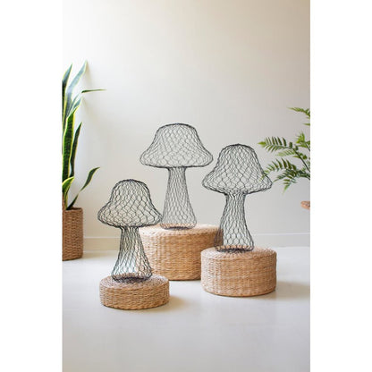 Set Of Three Wire Mushrooms