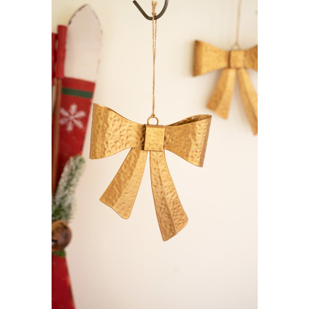 Antique Gold Metal Bow Ornament