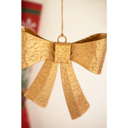Antique Gold Metal Bow Ornament