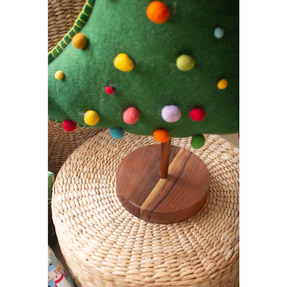 Large Felt Christmas Tree On Wood Base