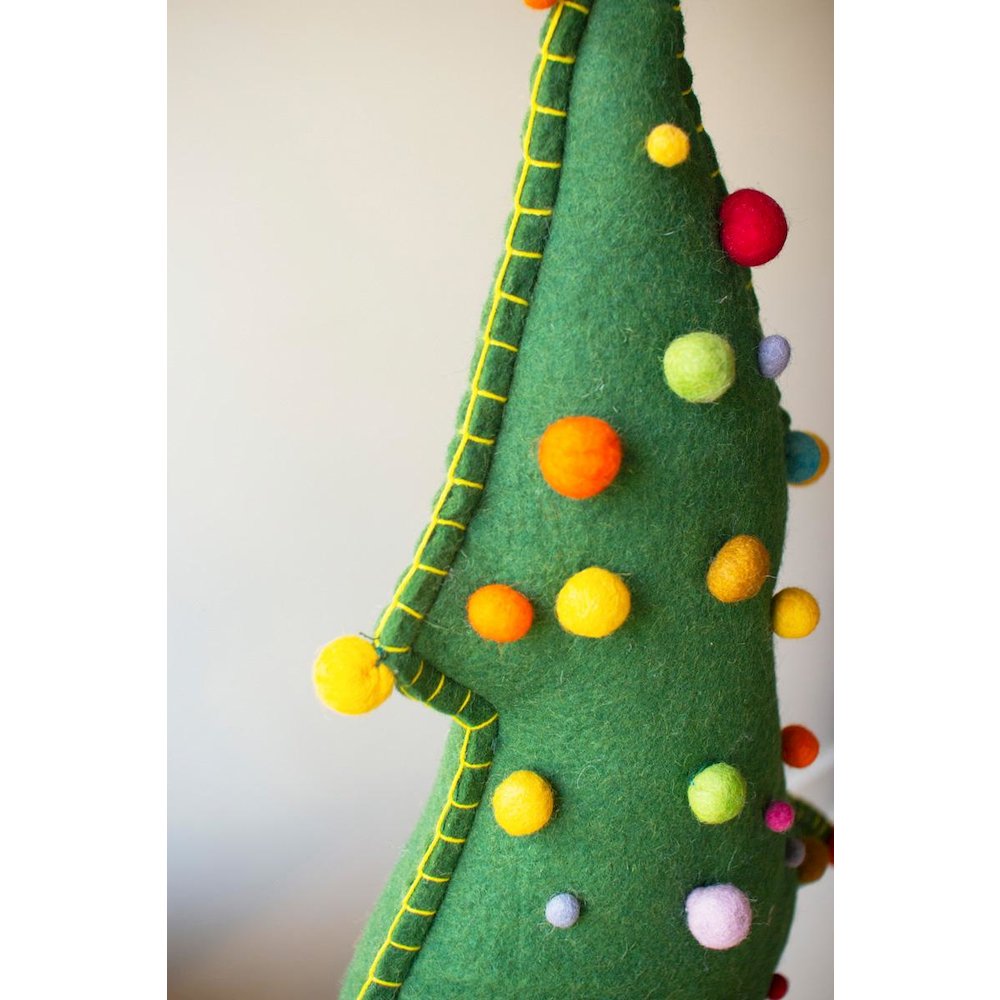 Large Felt Christmas Tree On Wood Base