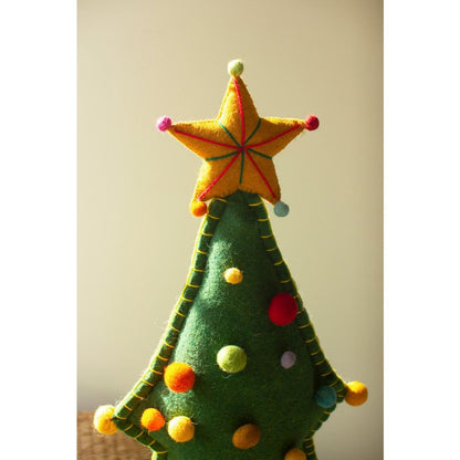 Large Felt Christmas Tree On Wood Base