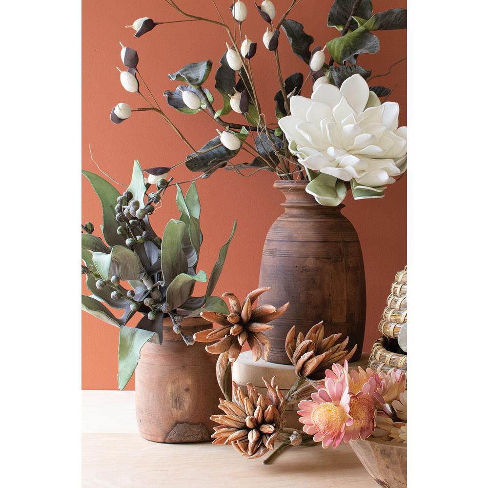 Set Of Two Mango Wood Urns