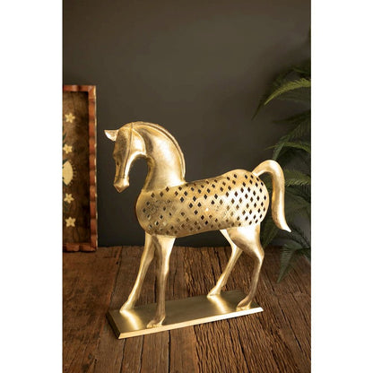 Antique Brass Horse Sculpture