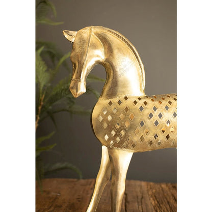 Antique Brass Horse Sculpture