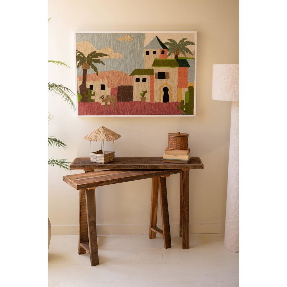 Set Of Two Recycled Wooden Consoles