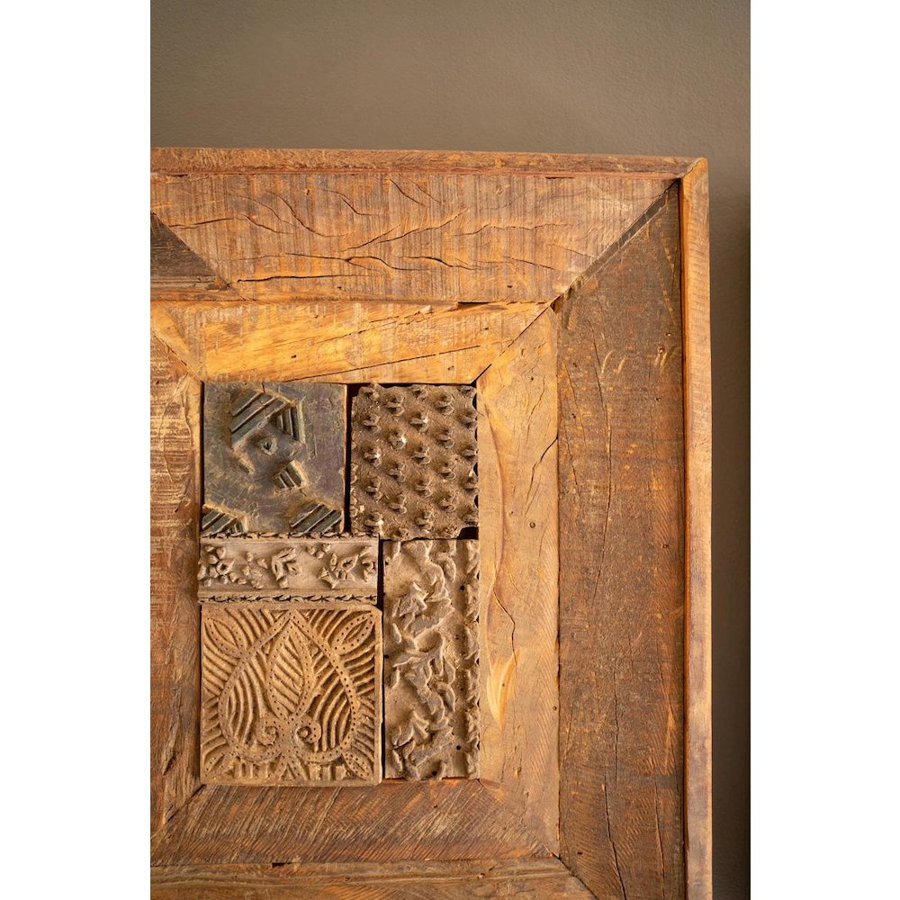 Set Of Two Repurposed Wood Framed Block Stamps