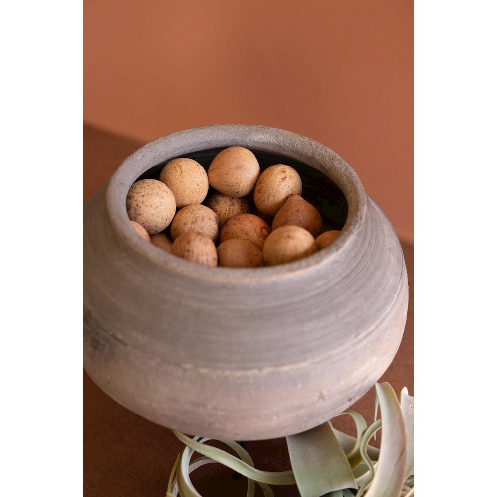 Black Clay Urn on an Iron Stand