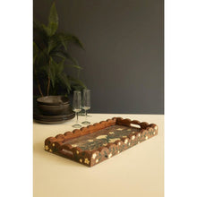 Recycled Wooden Tray with Painting Detail