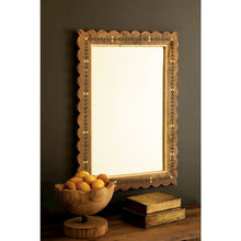 Recycled Wood Framed Mirror with Painting Detail