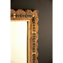 Recycled Wood Framed Mirror with Painting Detail