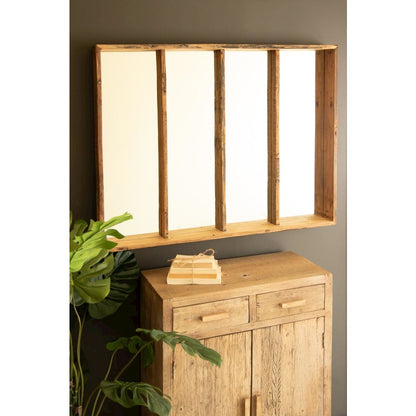 Four Panel Wood Framed Mirror