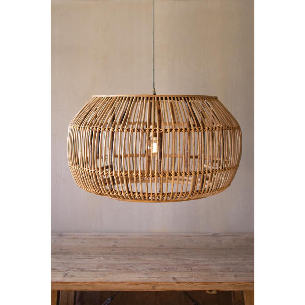 Large Round Bamboo Pendant Light