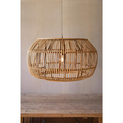Large Round Bamboo Pendant Light