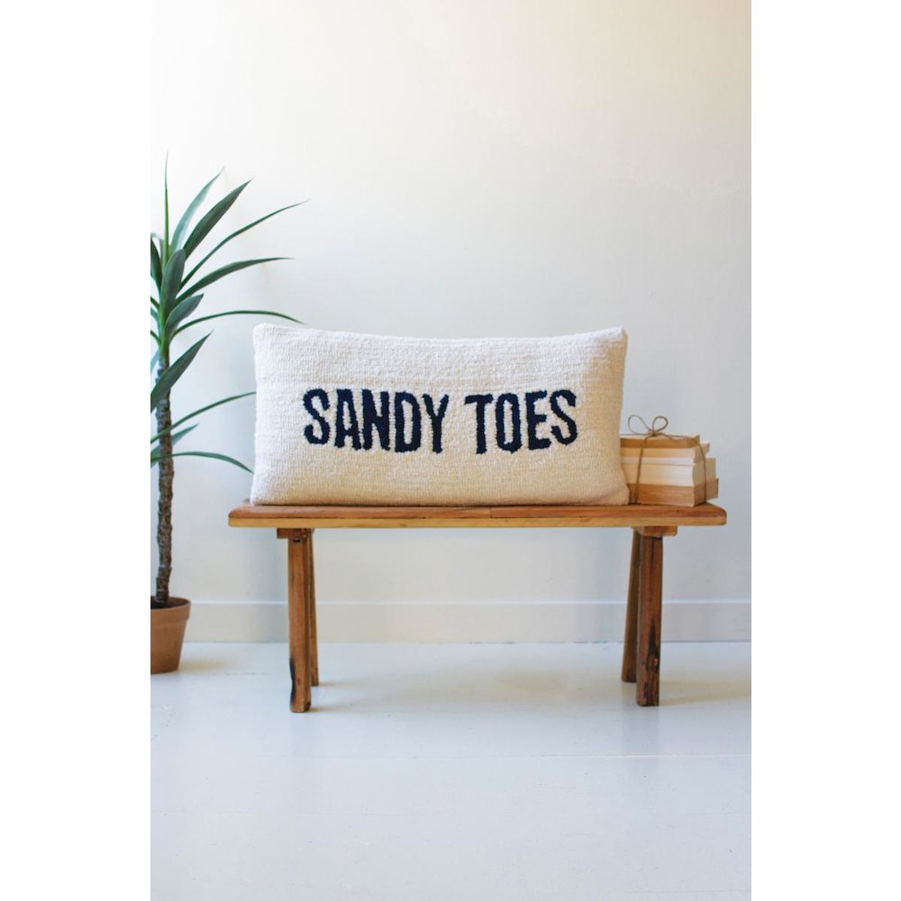 Sandy Toes - Hand Hooked Pillow