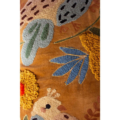 Set Of Two Embroidery Pillows With Birds - One Each Color