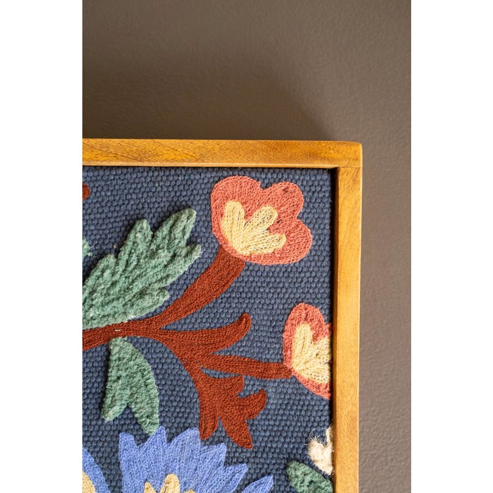 Framed Hand Hooked Art - Birds And Flowers