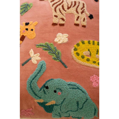 Velvet Embroidery Pillow - Animals