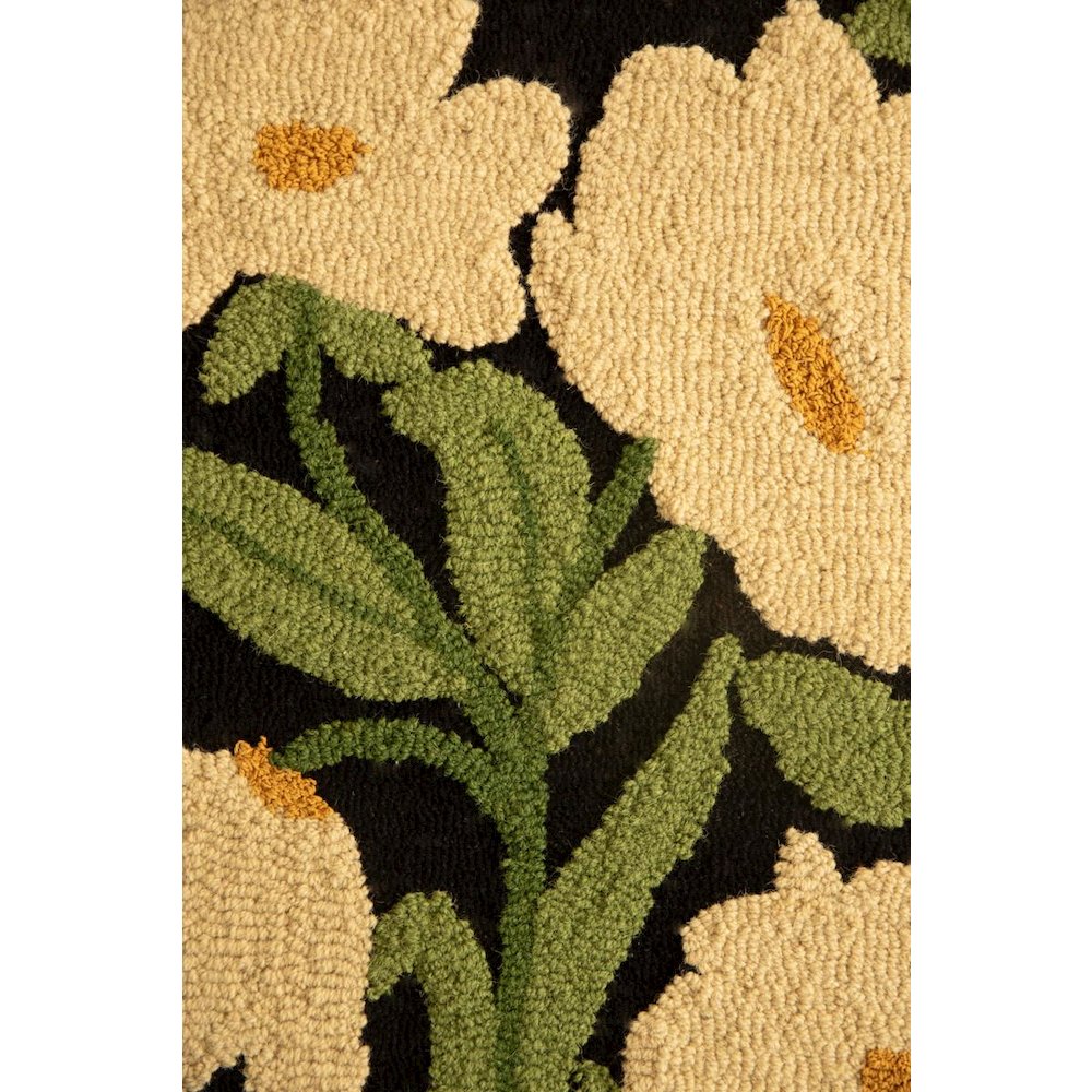 Wood Framed Hand-hooked Art - White Flowers