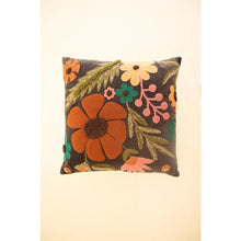 Velvet Embroidery Pillow - Flowers #2