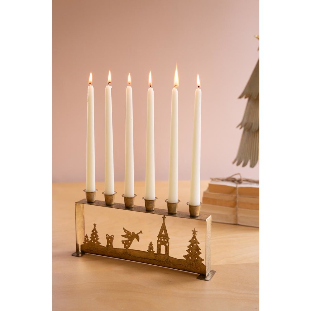 Antique Gold Table Top Christmas Taper Candelabra