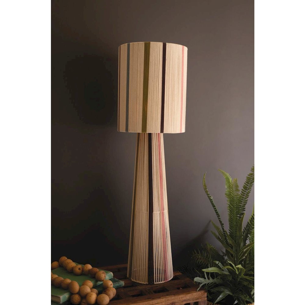 Multi Striped String Table Lamp With Shade