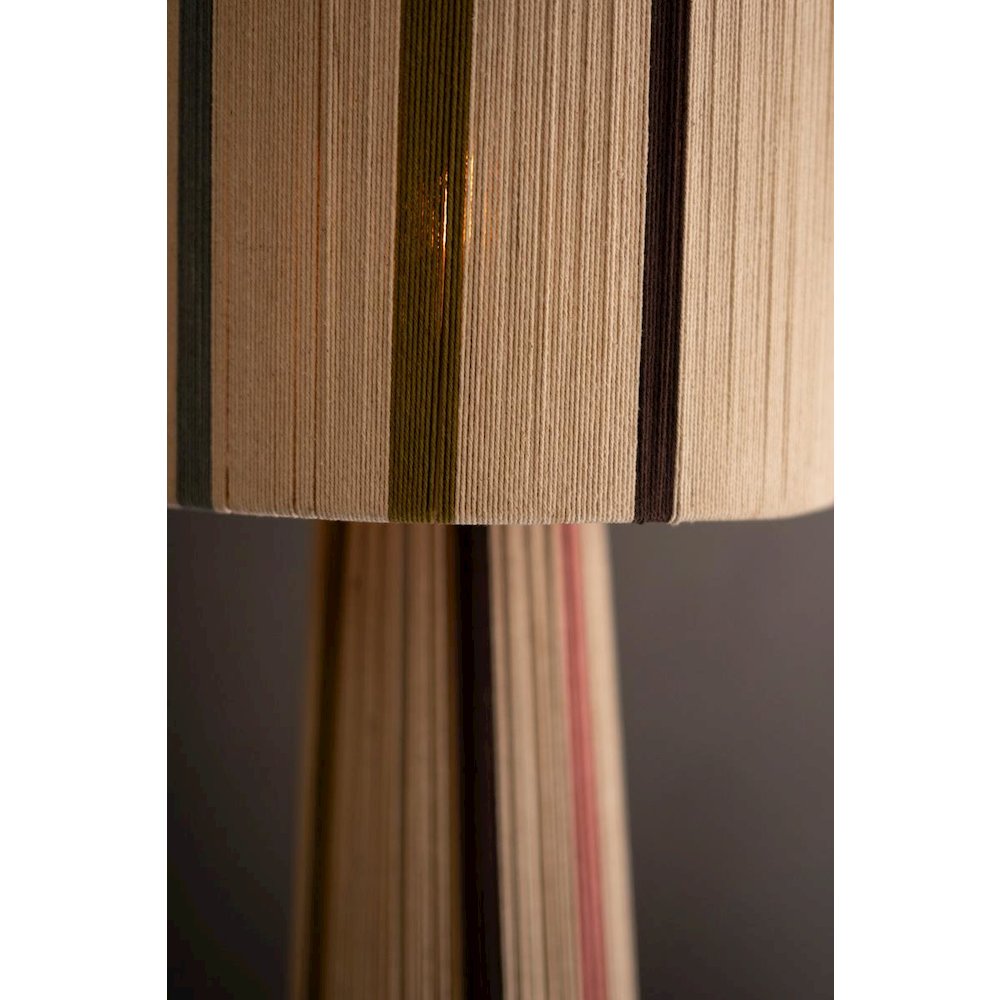 Multi Striped String Table Lamp With Shade