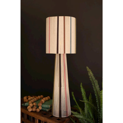 Multi Striped String Table Lamp With Shade