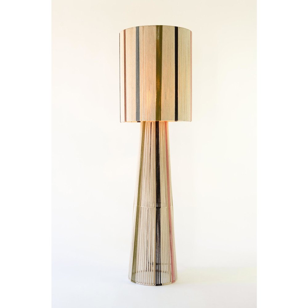 Multi Striped String Table Lamp With Shade