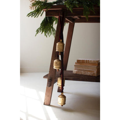 Jingle Bell Cluster - Maroon Velvet Ribbon
