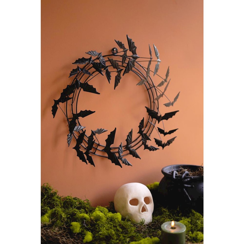 Flying Bat Halloween Wreath
