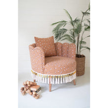 Upholstered Circle Chair with Tassels