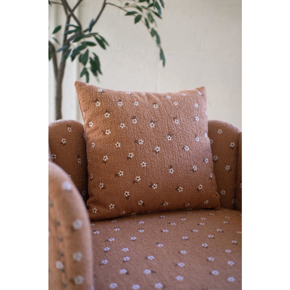Upholstered Circle Chair with Tassels