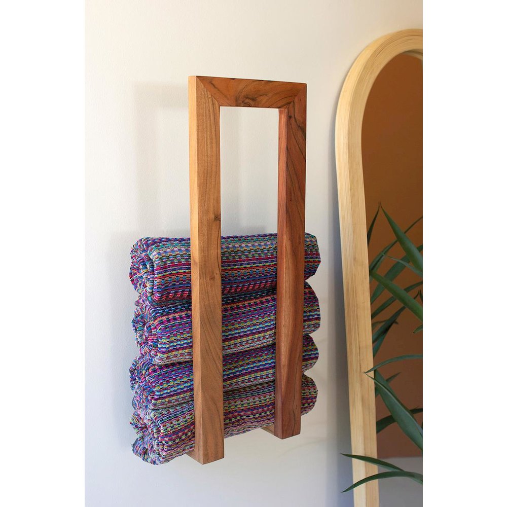 Wooden Wall Towel Rack