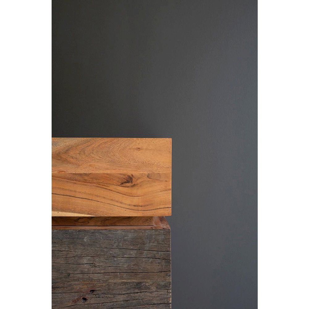 Recycled And Acacia Wood Console Table With Two Drawers