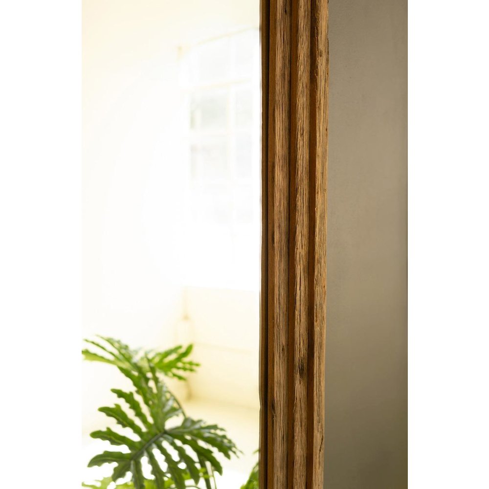 Arched Top Recycled Wood Framed Floor Mirror
