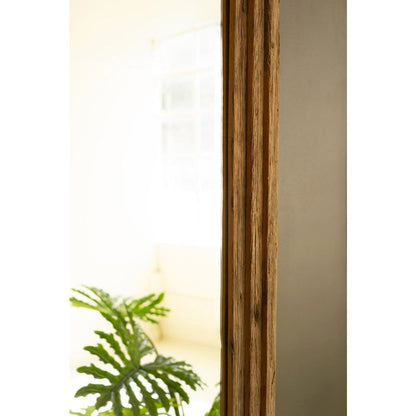 Arched Top Recycled Wood Framed Floor Mirror