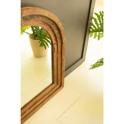 Arched Top Recycled Wood Framed Wall Mirror